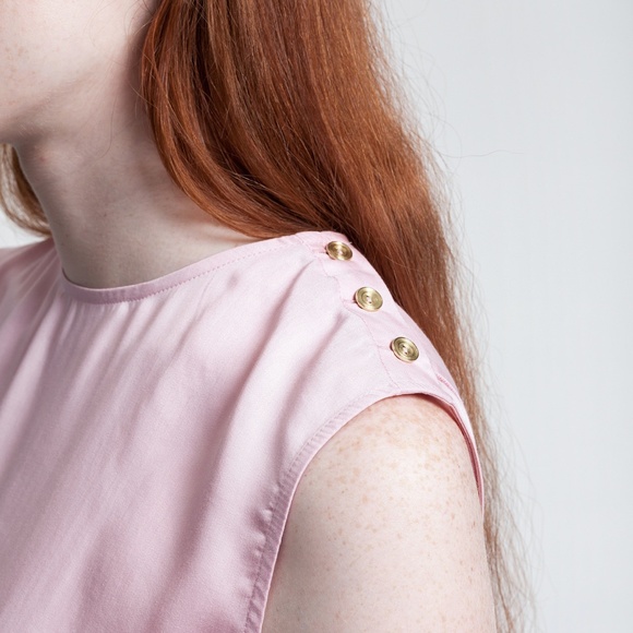 Acne Studios Clair Fluid Top - Black and Gold - Picture 12 of 13